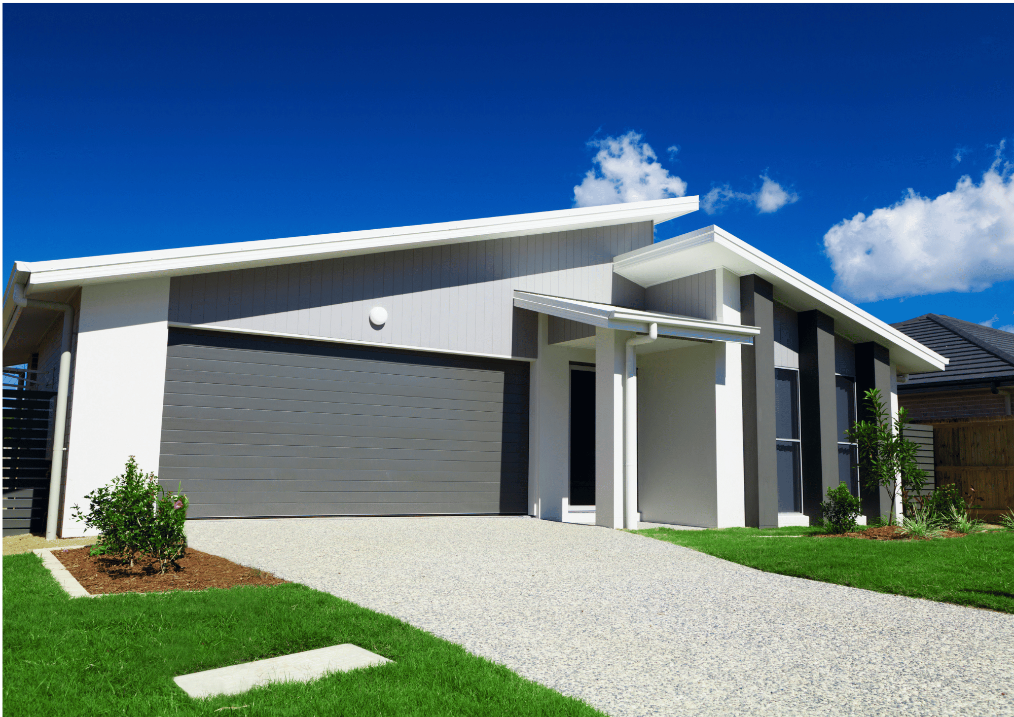 Australian styled house in white and grey