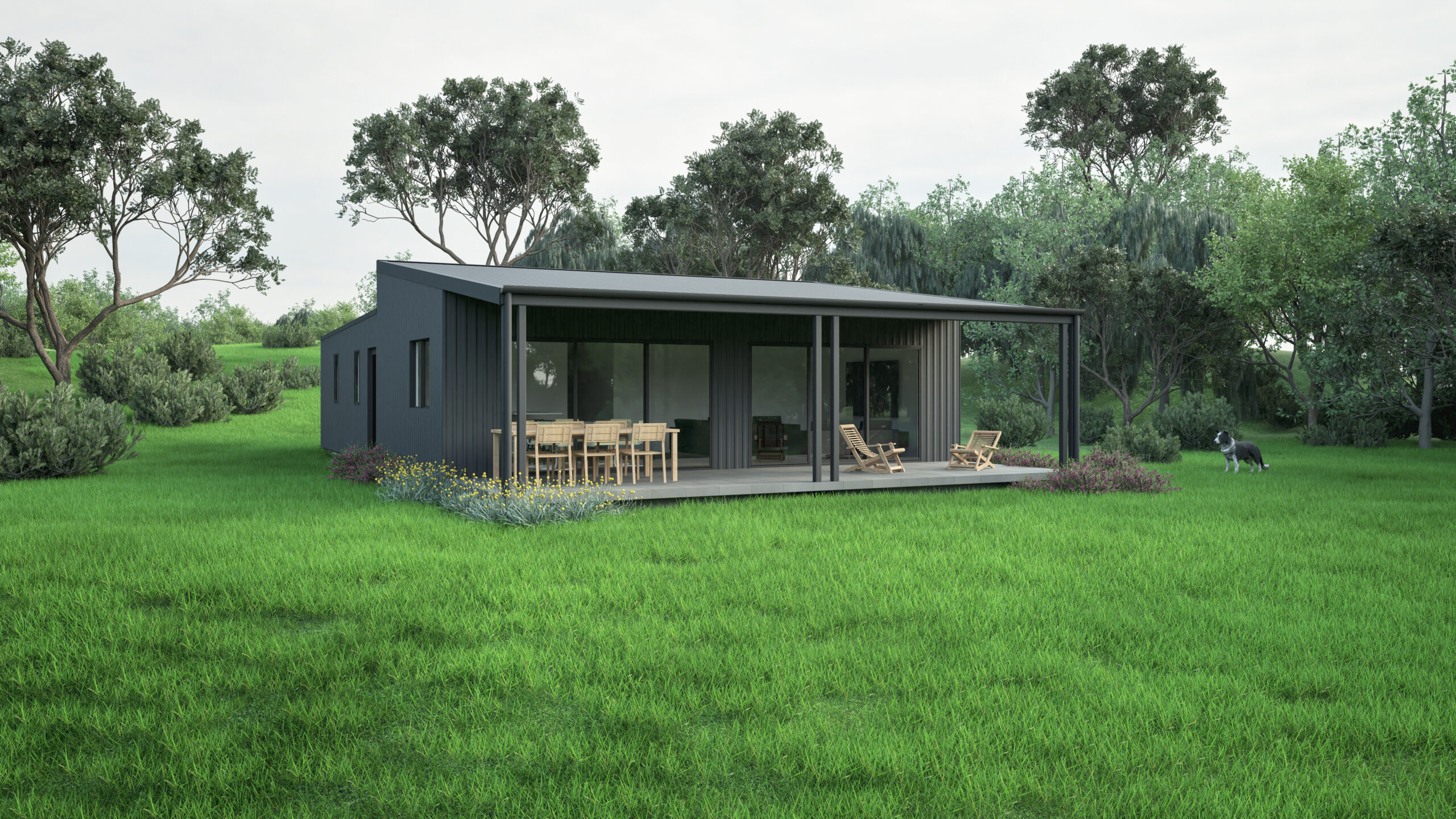The Edge Black Modular Home