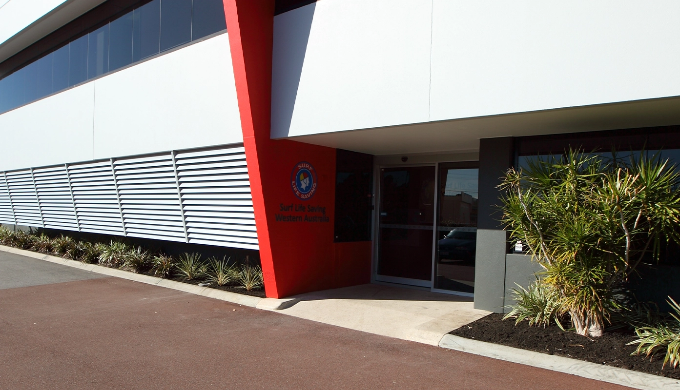 The exterior entrance of the Surf Life Saving WA building