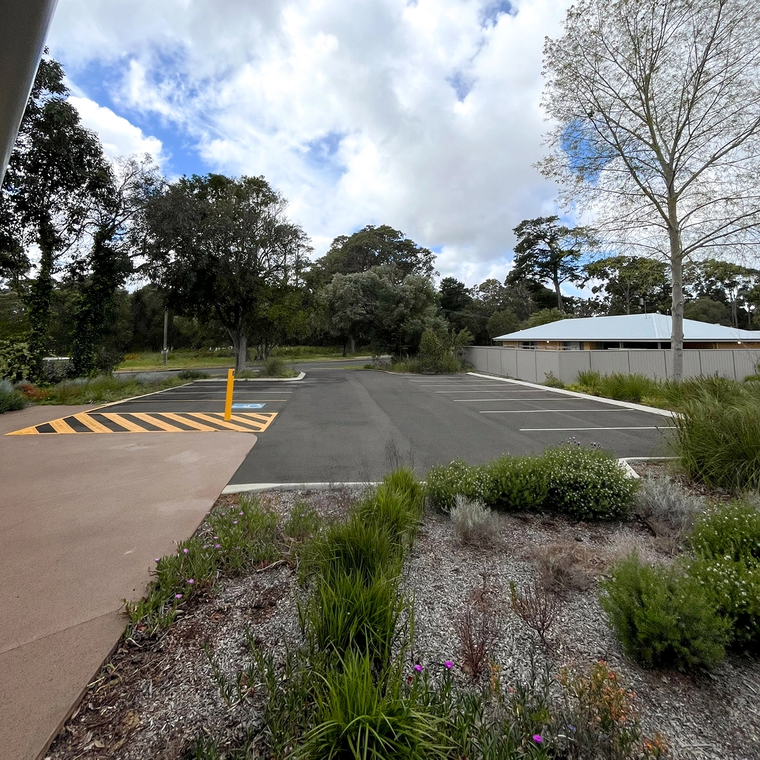 Car parking and access road at the South West Recreational Camp