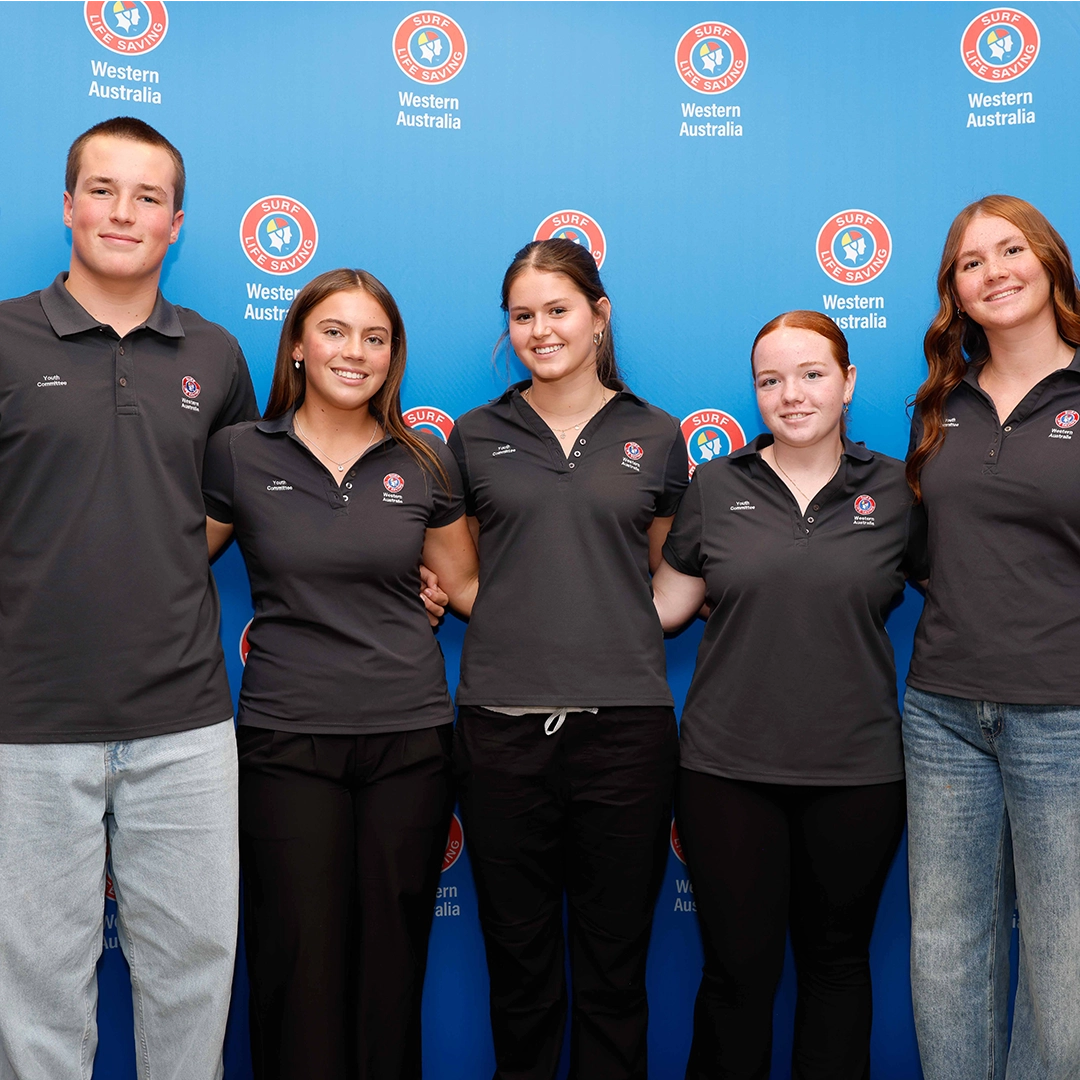 Young club members in Surf Life Saving WA polo shirts