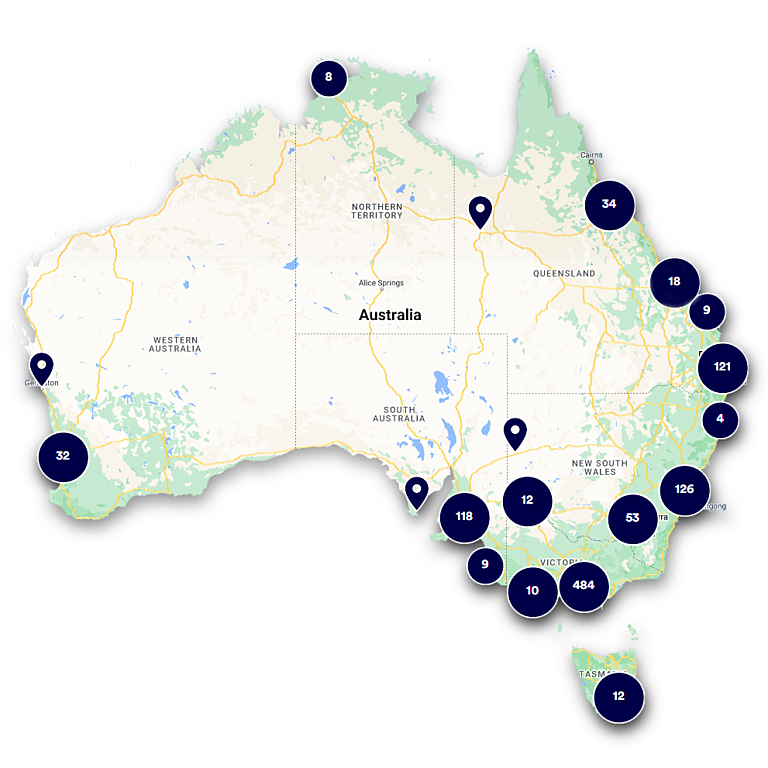 Australia map on blank