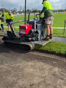 Turf being laid