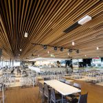 v shape timber baffle