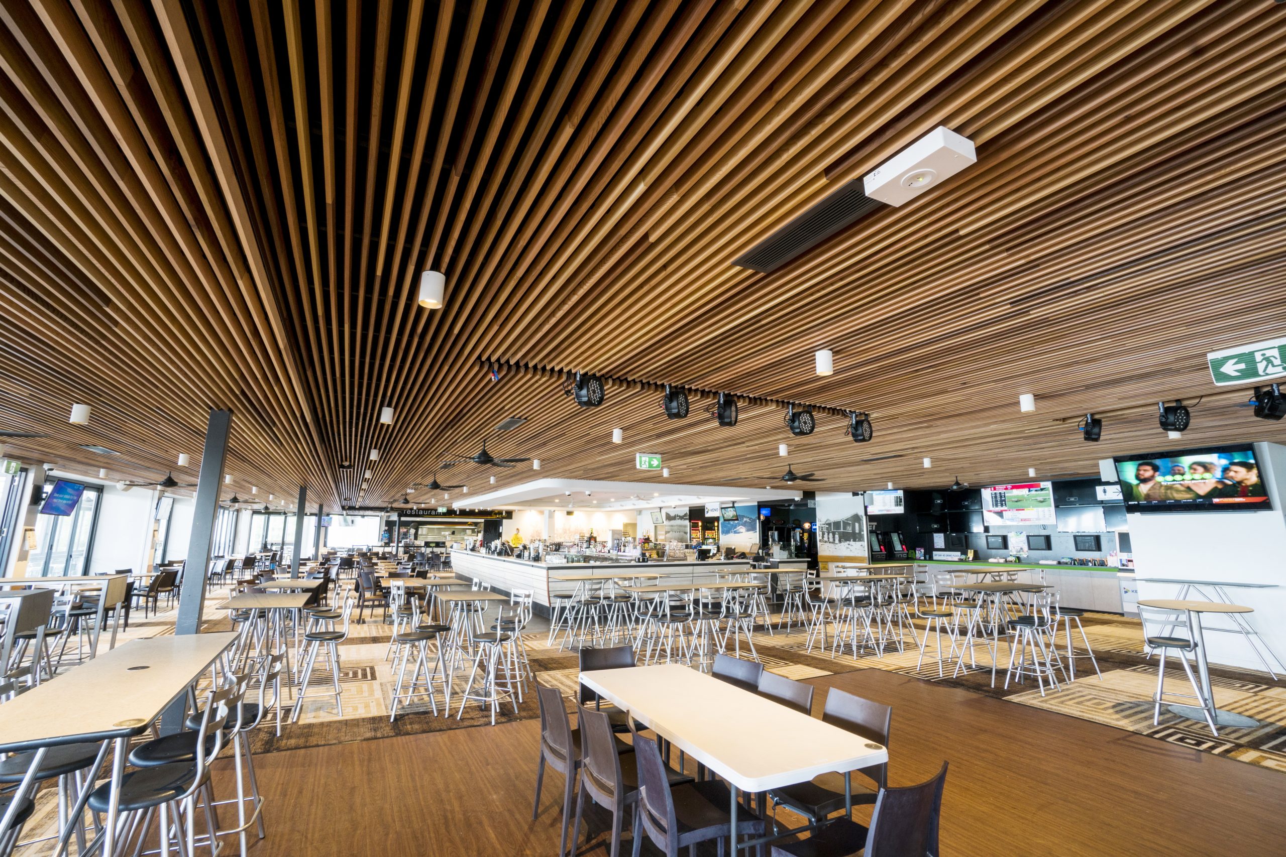 v shape timber baffle