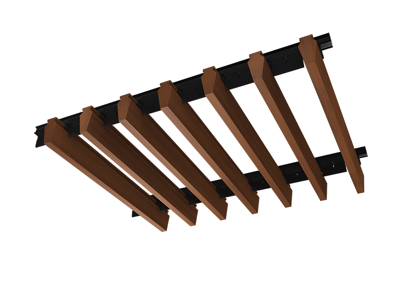 Austratus Timber Baffle V Fin profile 60x30x60 western cedar pecan