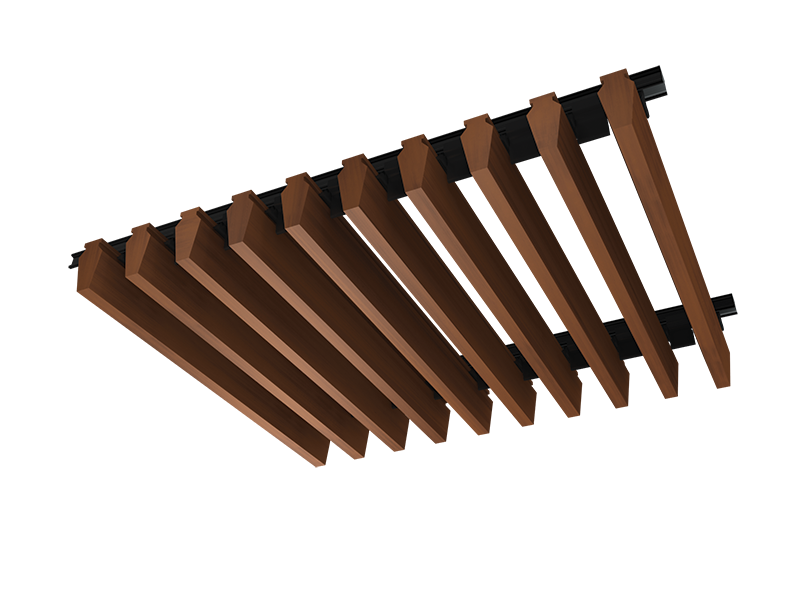 Austratus Timber Baffle V Fin profile 60x30x30 western cedar pecan