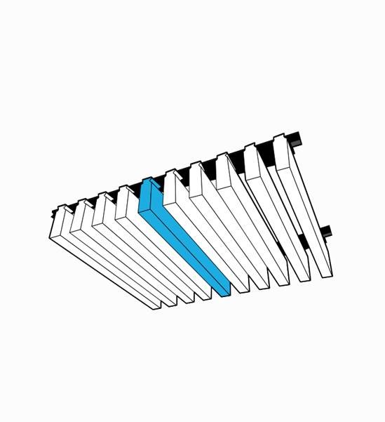 linear timber ceiling 3D render