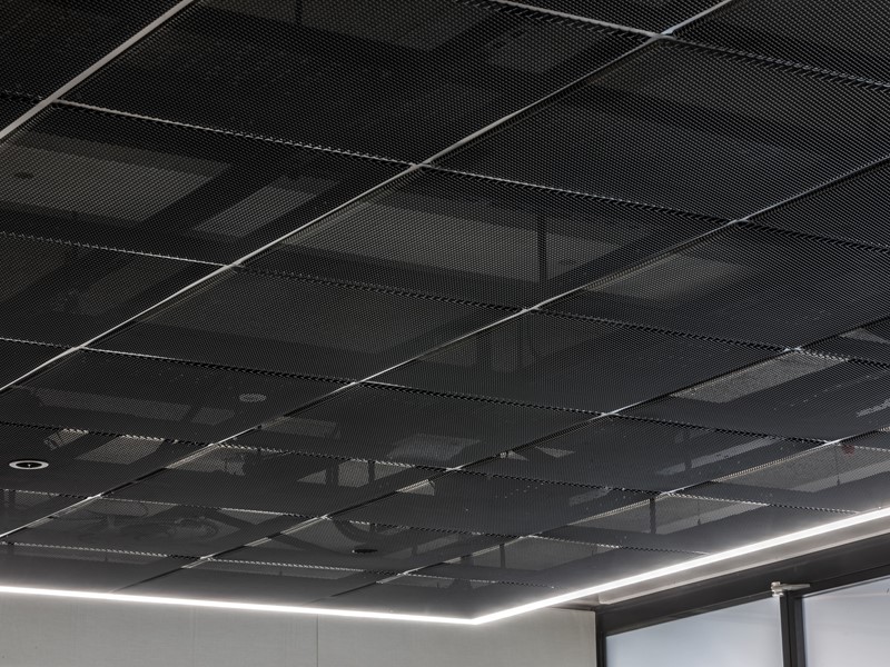 Airport or transport hub expanded mesh ceiling