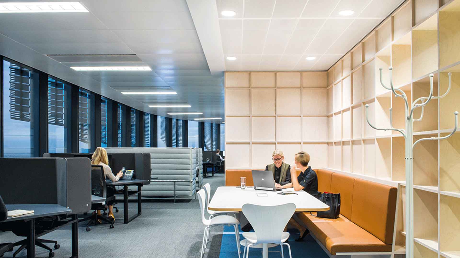 SAS 200 acoustic metal ceiling design in open plan