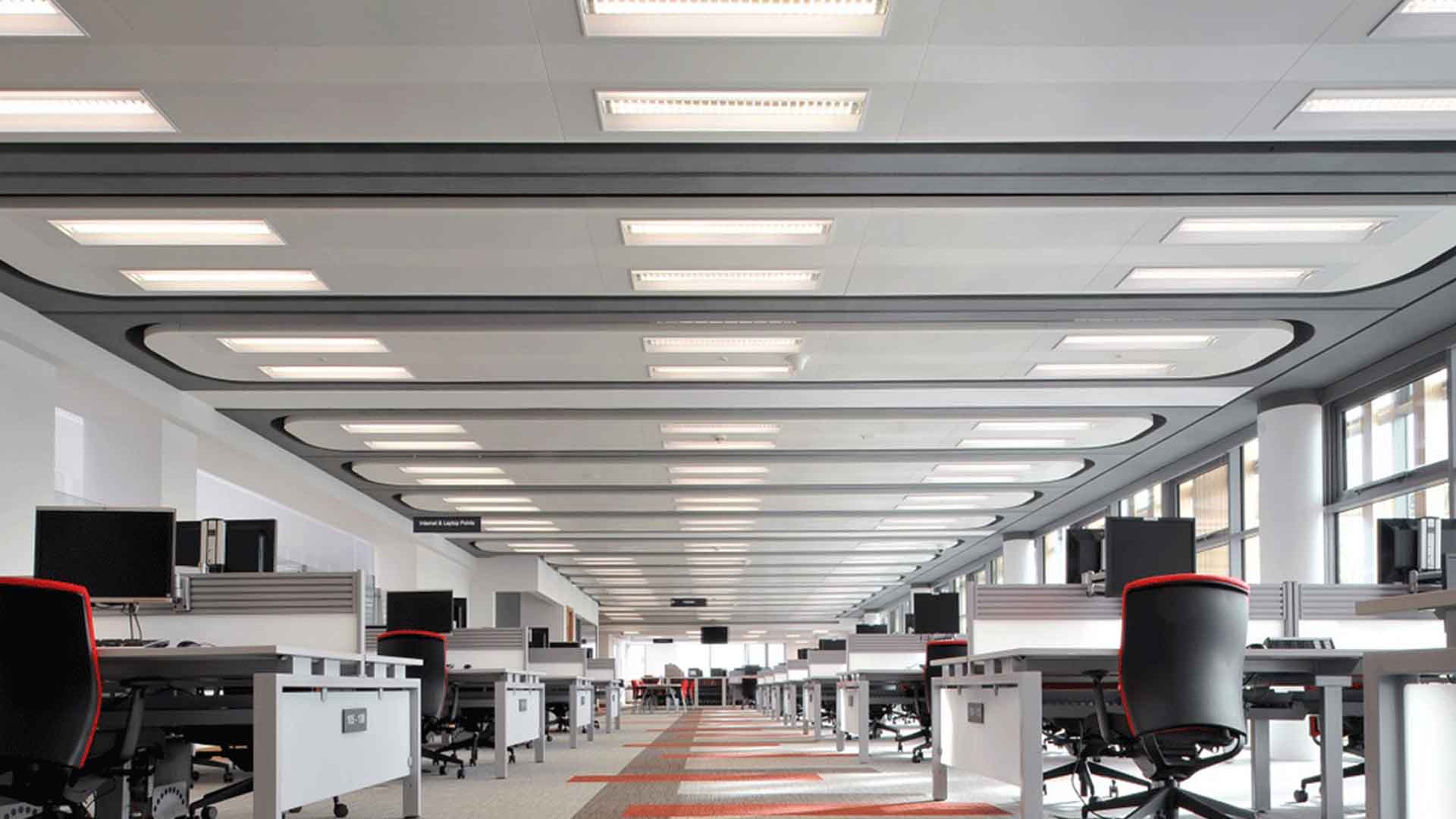 acoustic raft metal ceilings for open plan