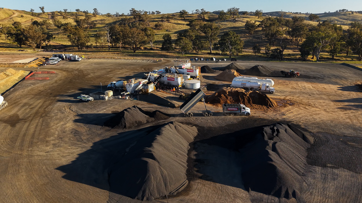Aerial quarry photograph.
