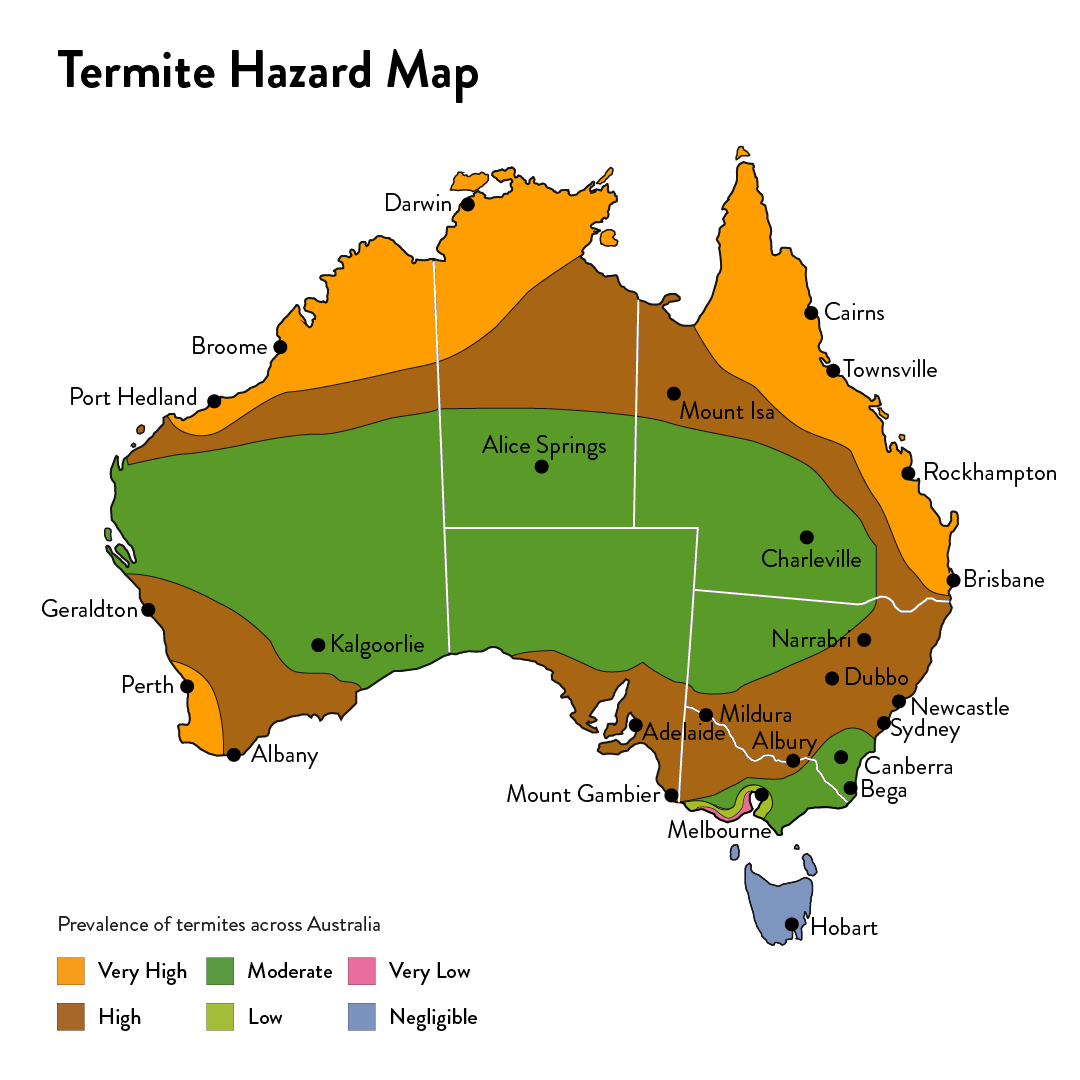 Australian geographical termite hazard map