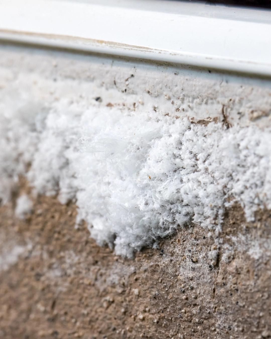 Efflorescence (white, powdery residue on tiles or grout lines)