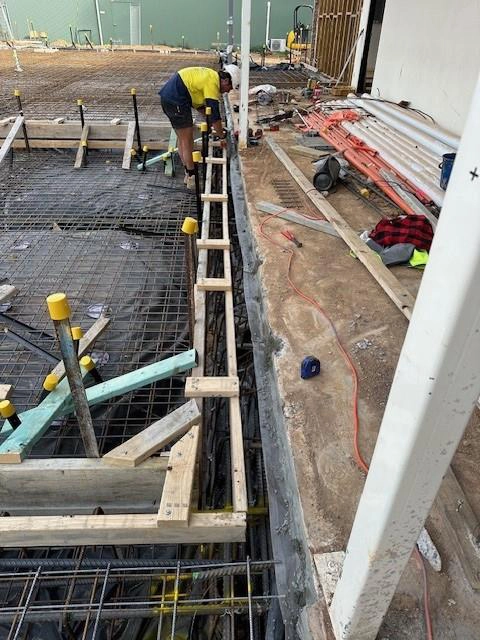 Termimesh installed along the perimeter of the building before the concrete substrate has been poured.