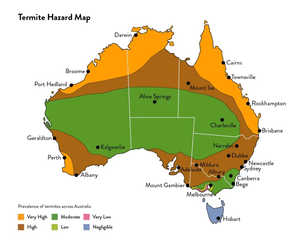 Australian geographical termite hazard map