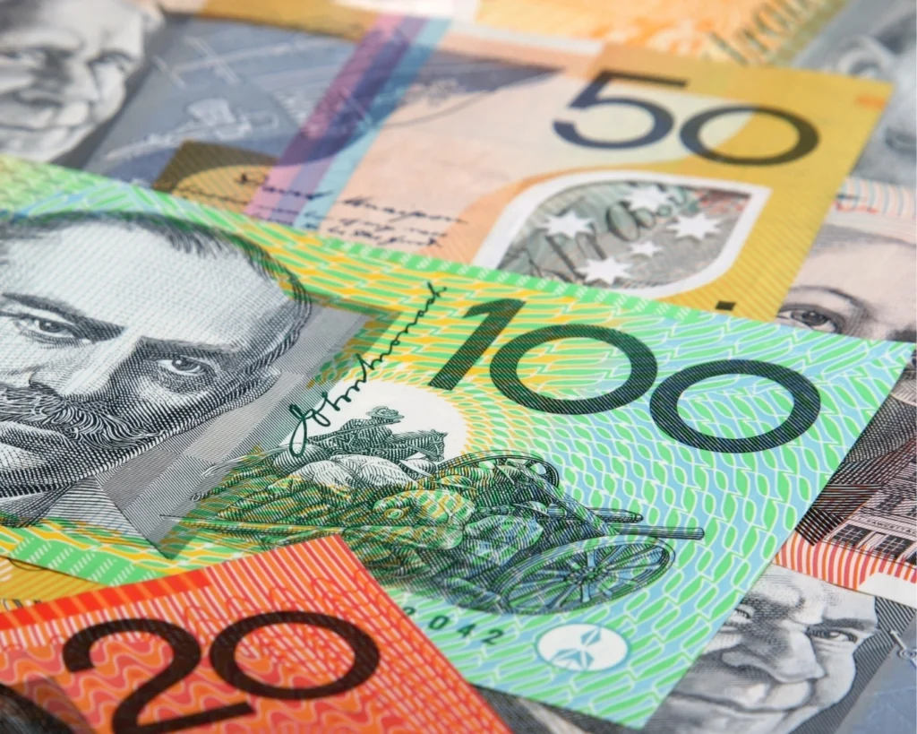 Various Australian banknotes