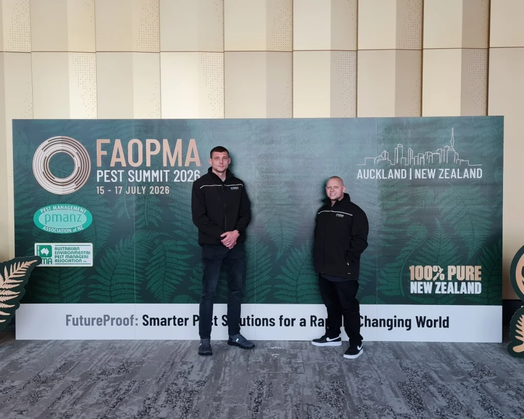 Termi Home & Commercial staff attending the 2026 FAOPMA Pest Summit in Auckland, New Zealand.