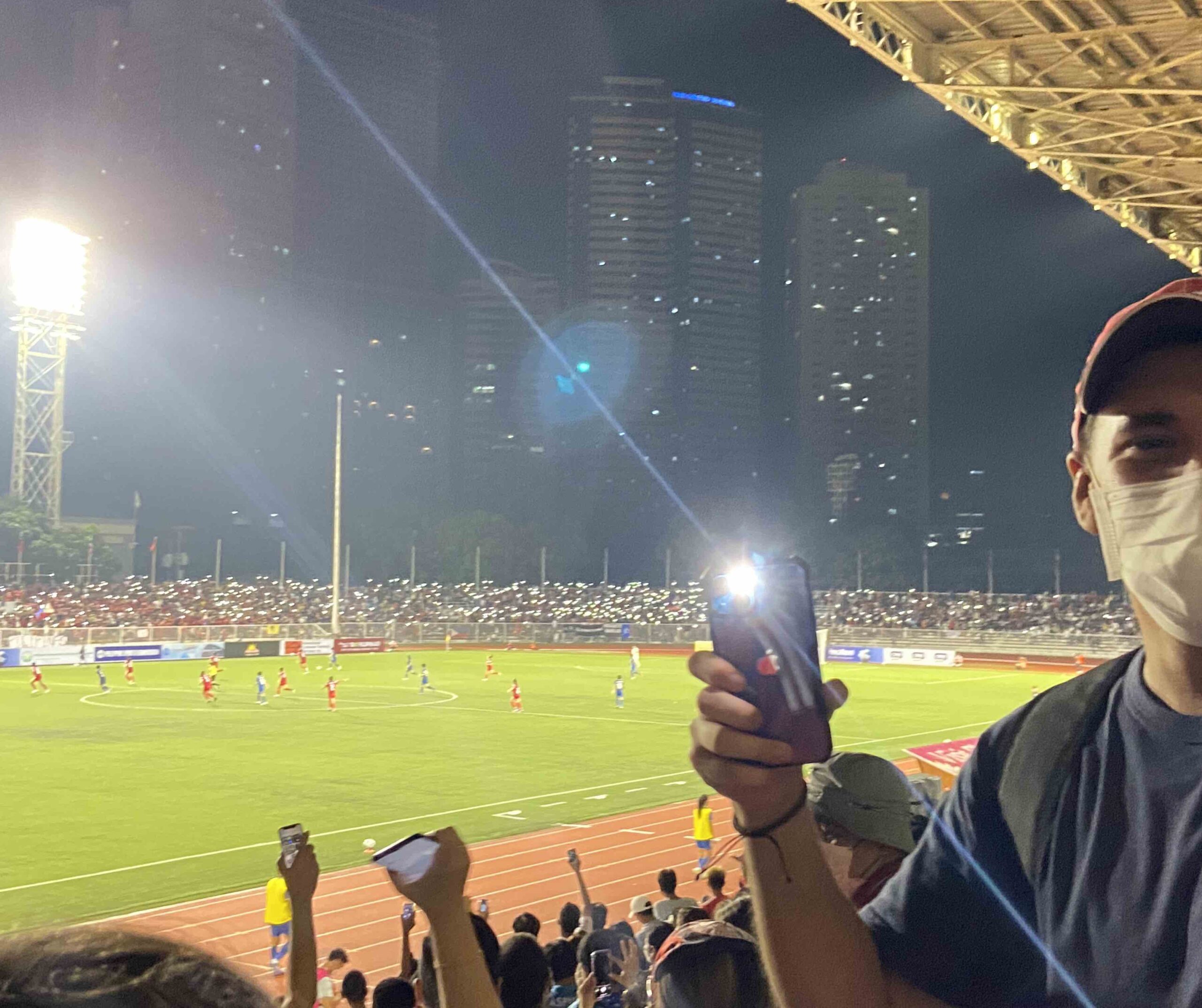 Filipinas supporters lighting up the stadium