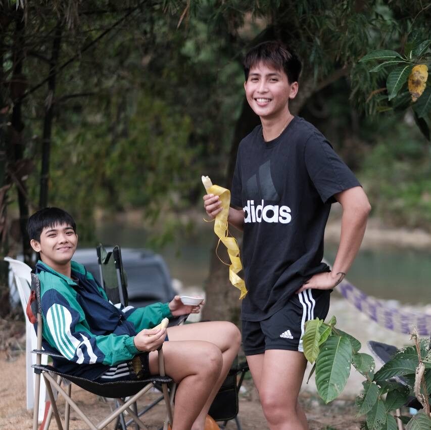 Creamline players Tots Carlos and Pangs Panaga