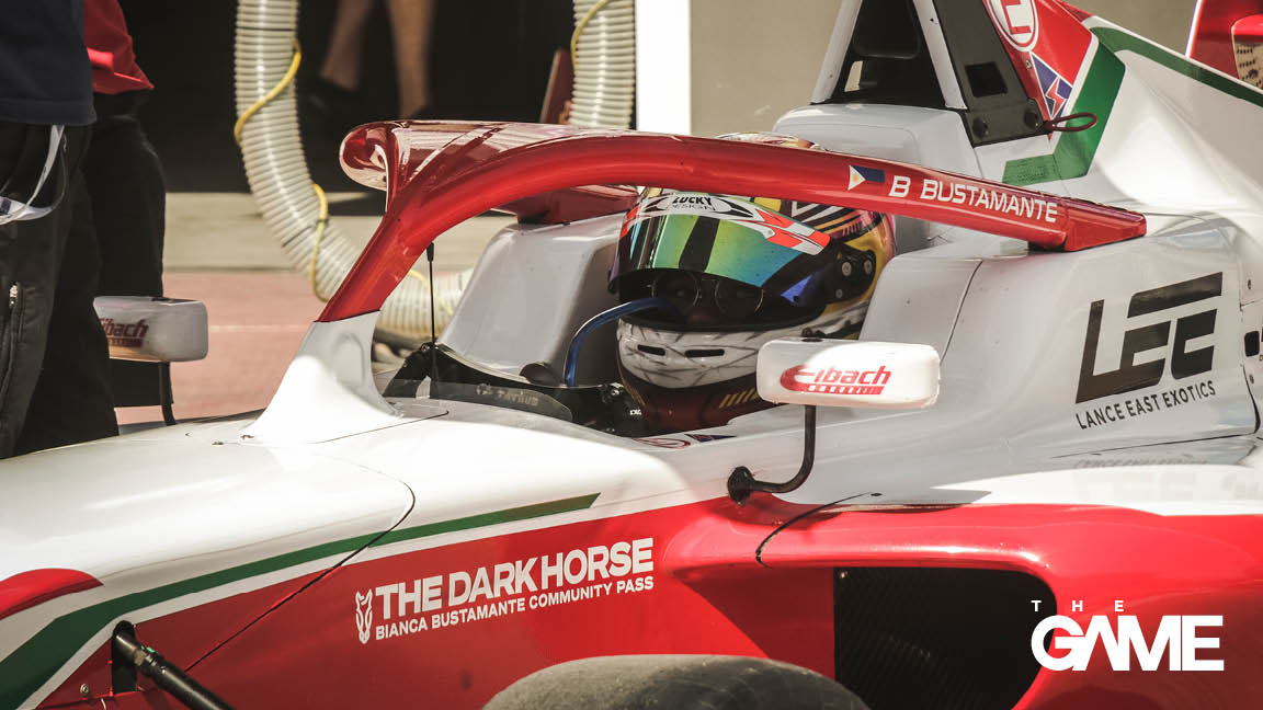 Bianca sports the Philippine flag on her PREMA car. 
