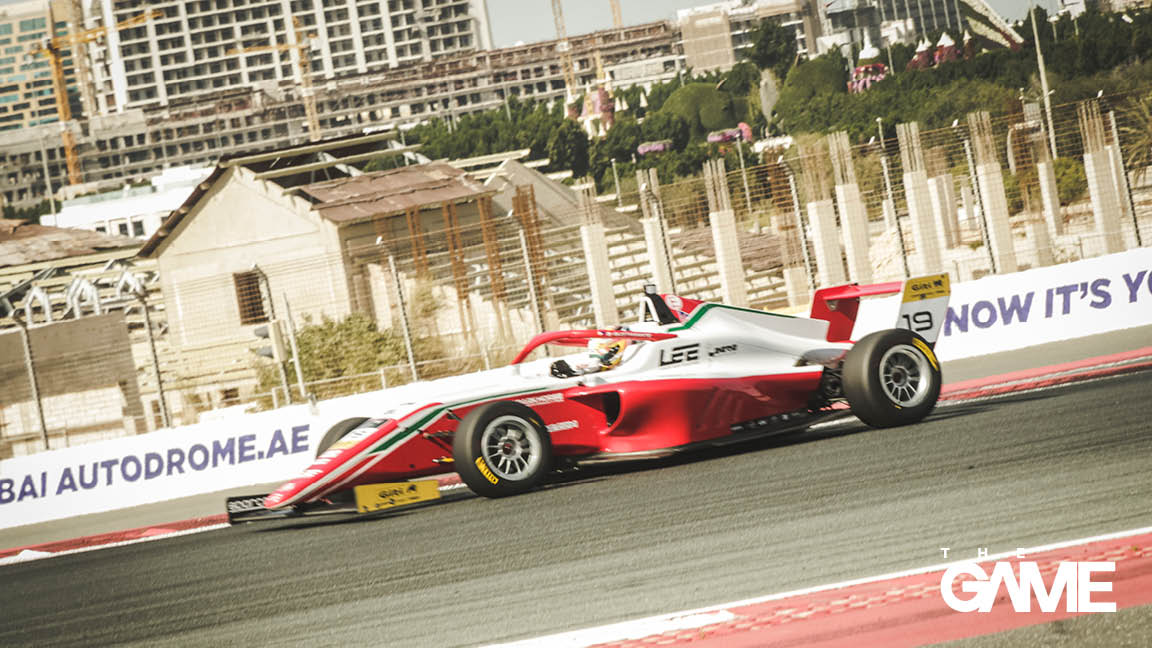 Bianca in action in the Dubai Autodrome.