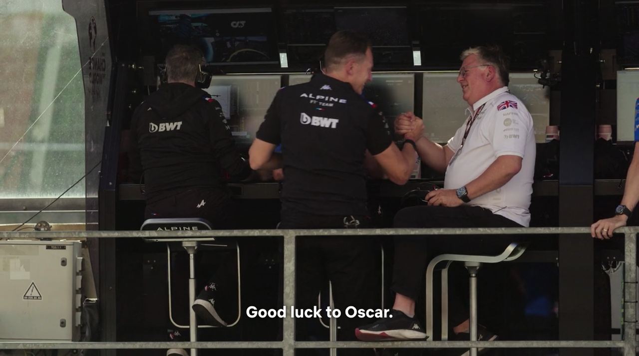 Drive to Survive shows Otmar joking about Piastri after Alpine finishes ahead of McLaren