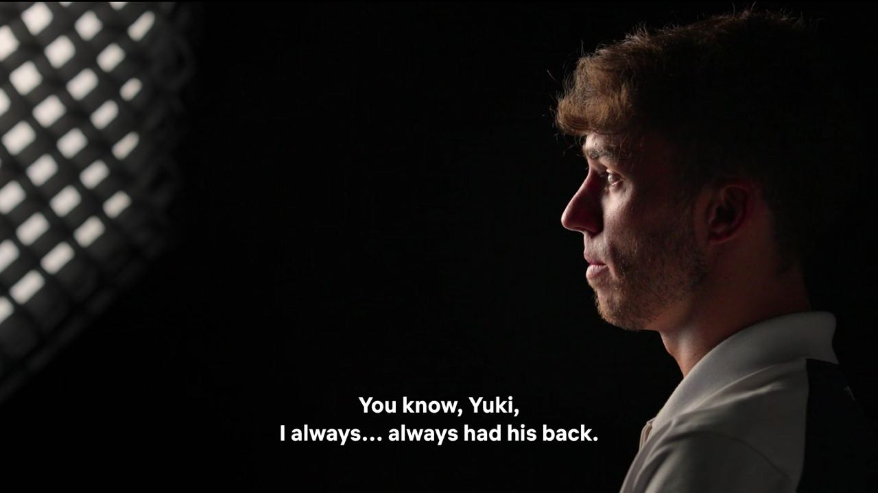 Pierre Gasly talks about supporting Yuki Tsunoda as a teammate on Drive to Survive