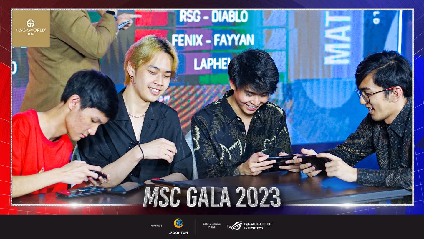 Left to right: Fenix Esports' Beni, RSG Slate SG's Diablo, EVOS Legends' Dlar and Branz