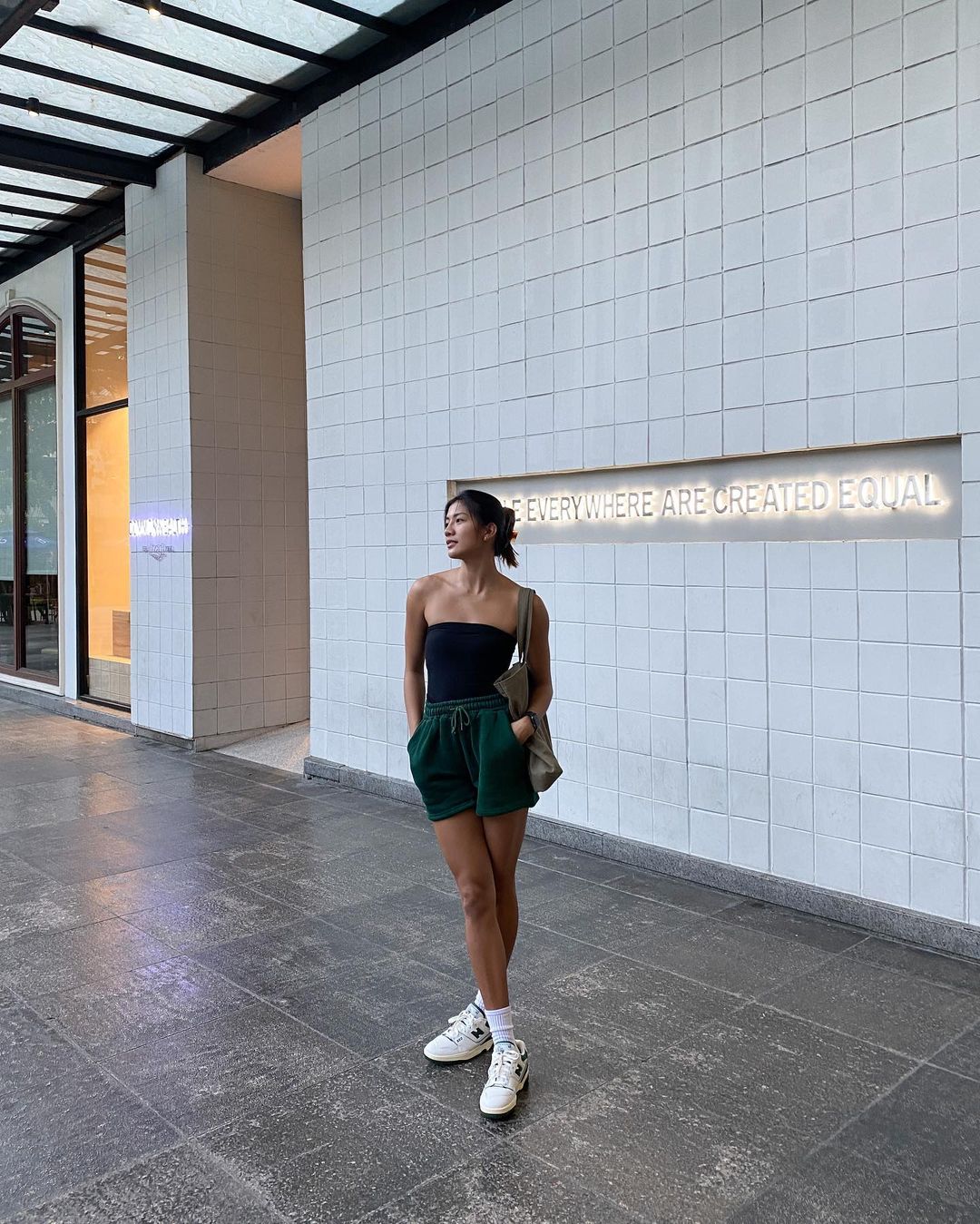 Kim Kianna Dy wearing New Balance 550 sneakers