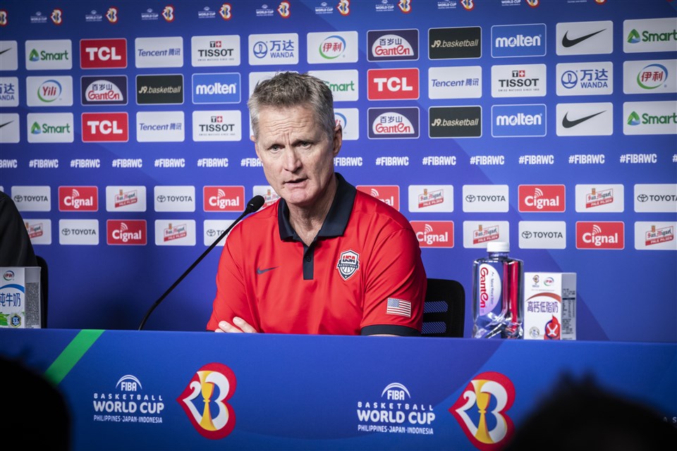 Team USA head coach Steve Kerr at the 2023 FIBA World Cup