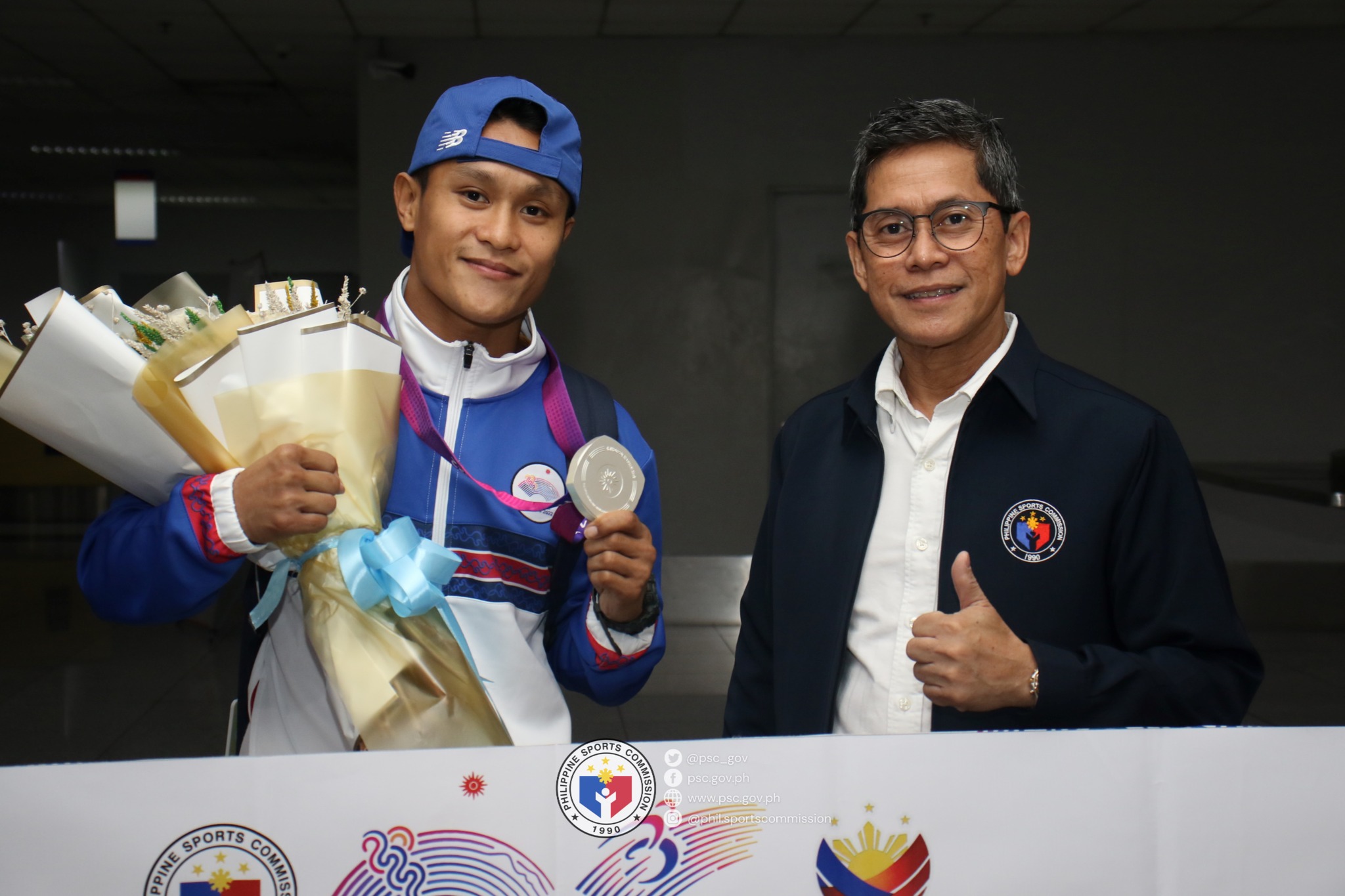 Silver medalists for the Philippines at the 19th Asian Games in China: Arnel Mandal (Wushu)