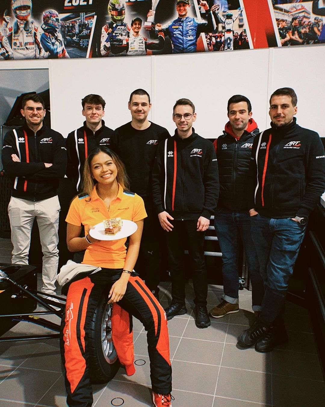 Bianca Bustamante celebrating her 19th birthday with ART Grand Prix in France