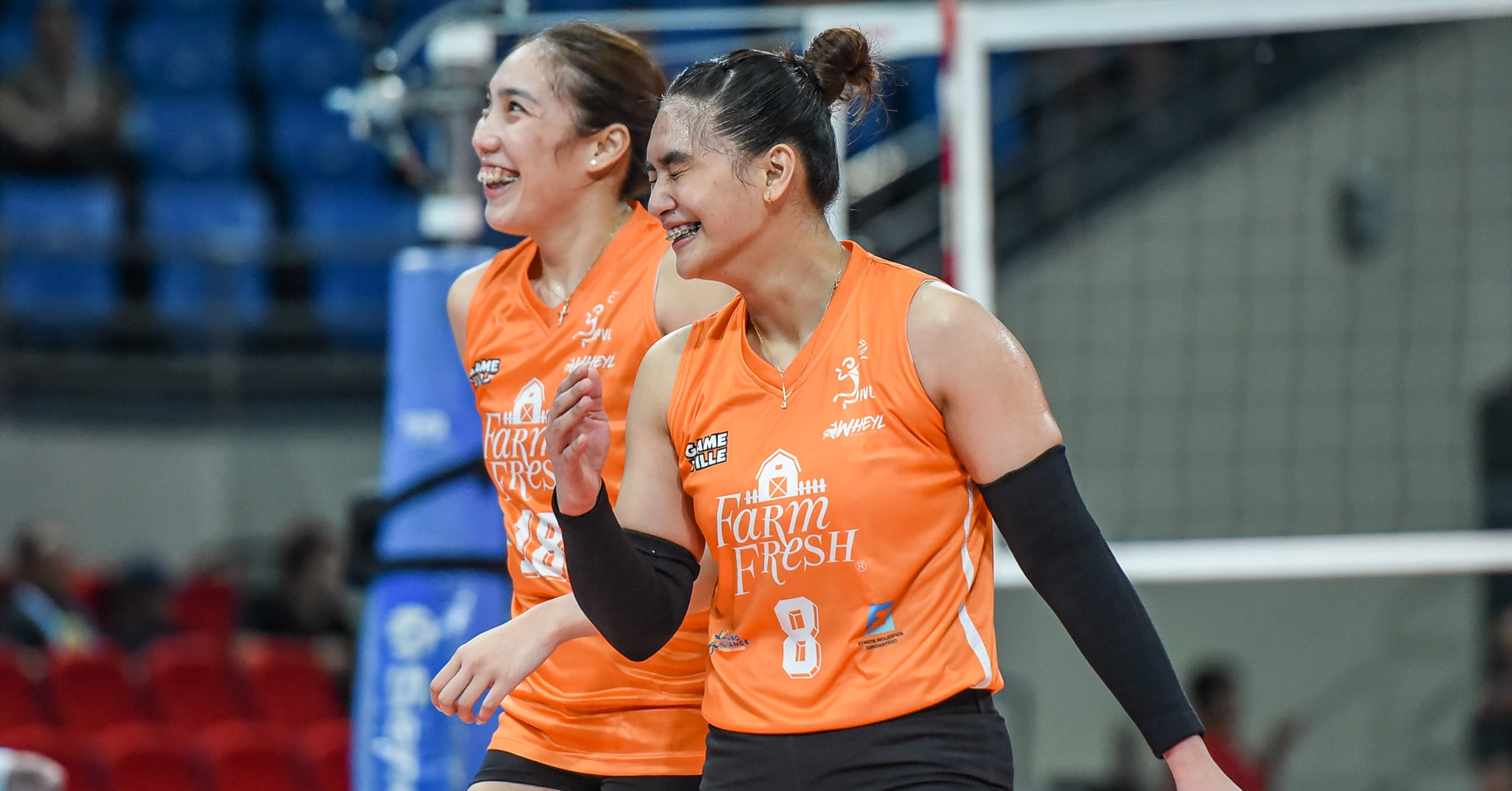 A joint shot of Jolina Dela Cruz and Lorene Toring in their Farm Fresh debuts