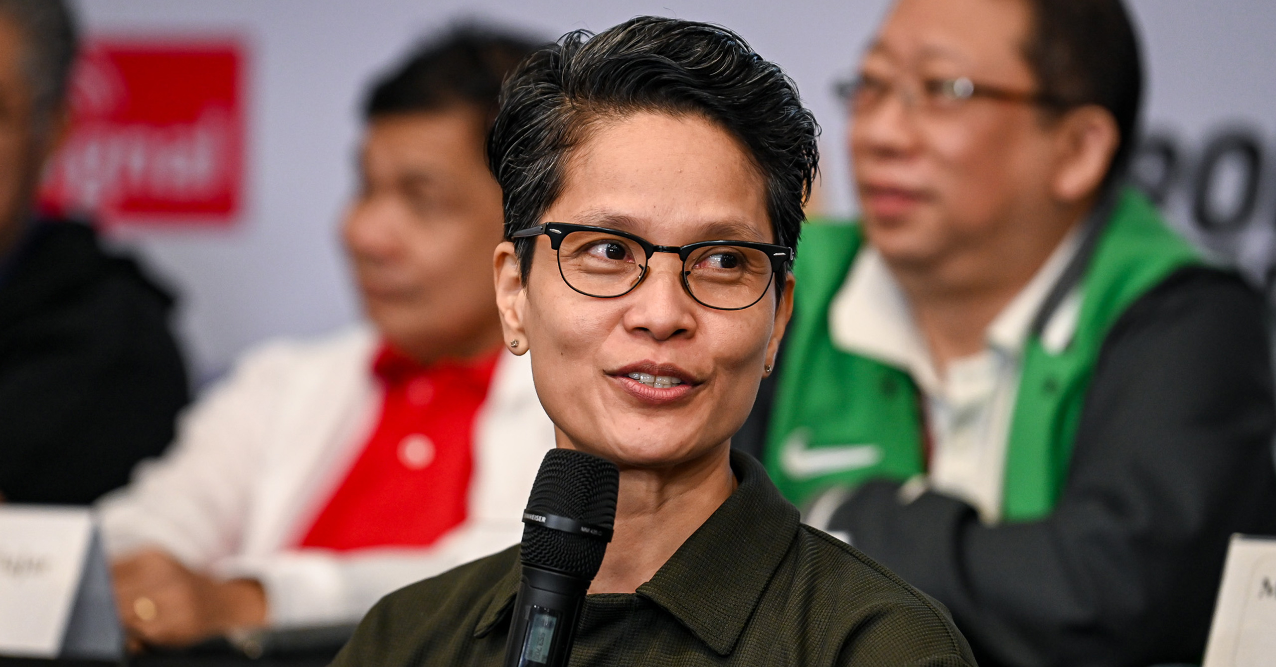 A shot of FEU head coach Tina Salak