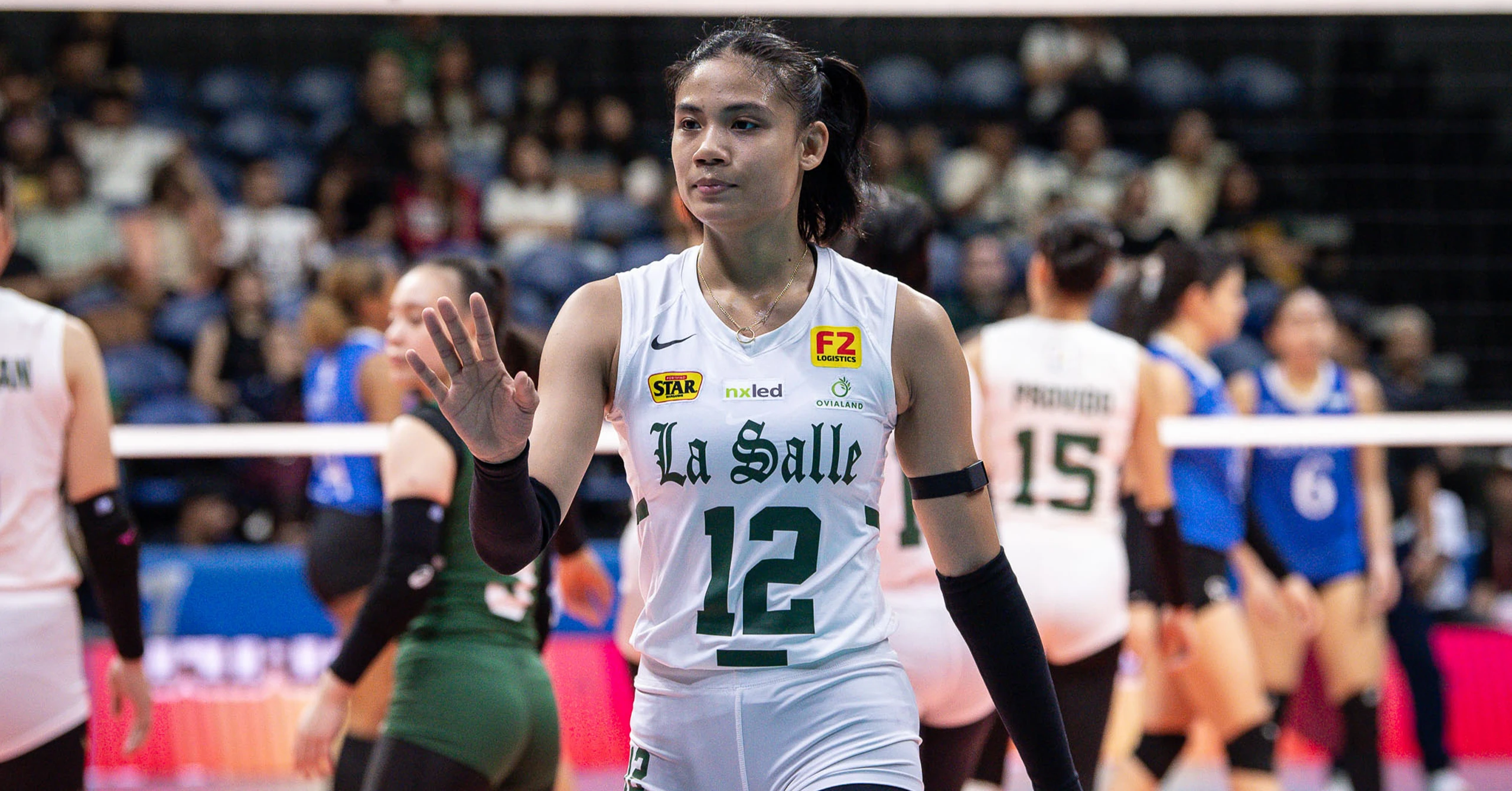 A shot of DLSU Lady Spikers ace Angel Canino