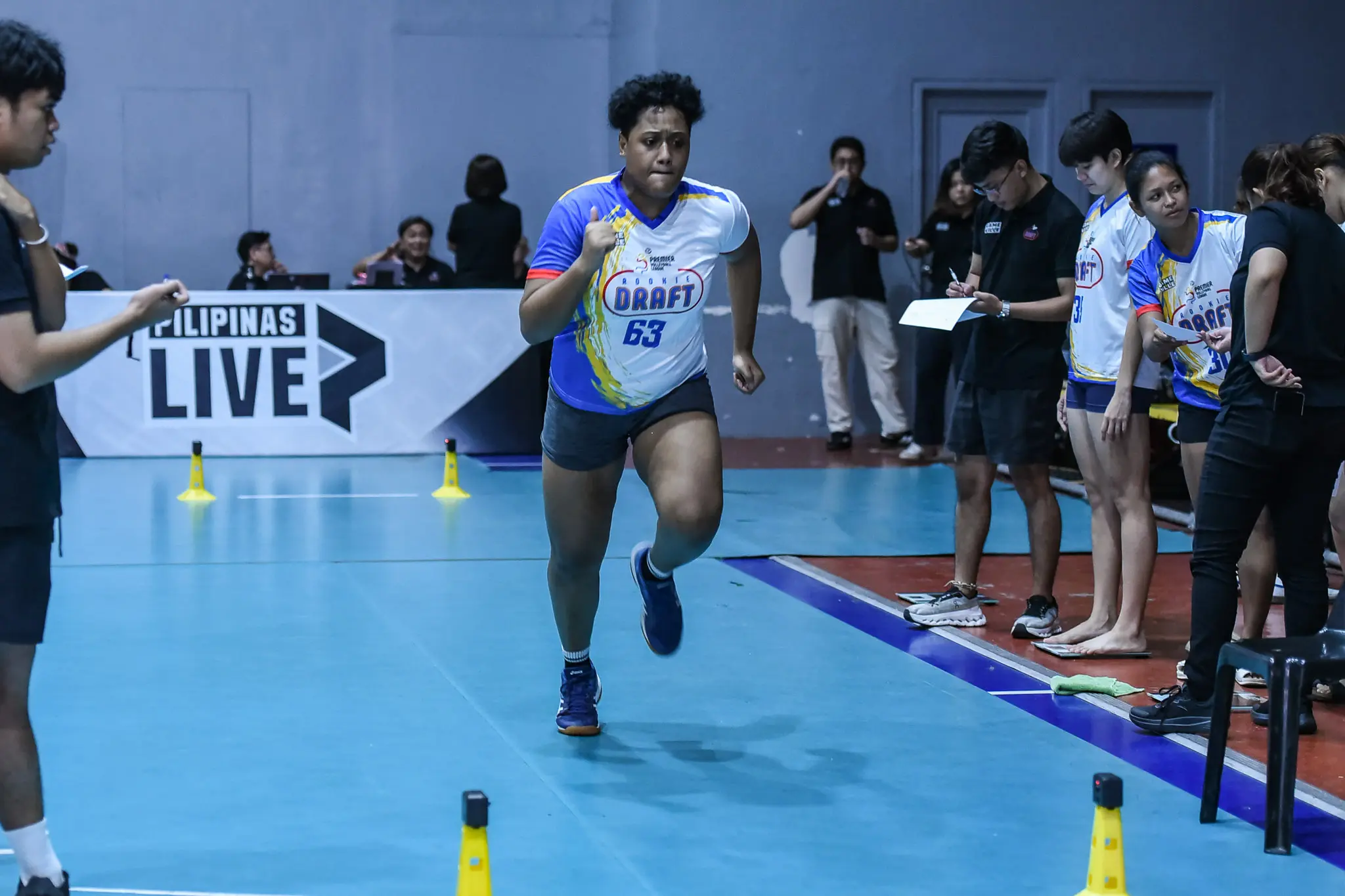 Former UPIS standout Angela Jackson during the agility tests.
