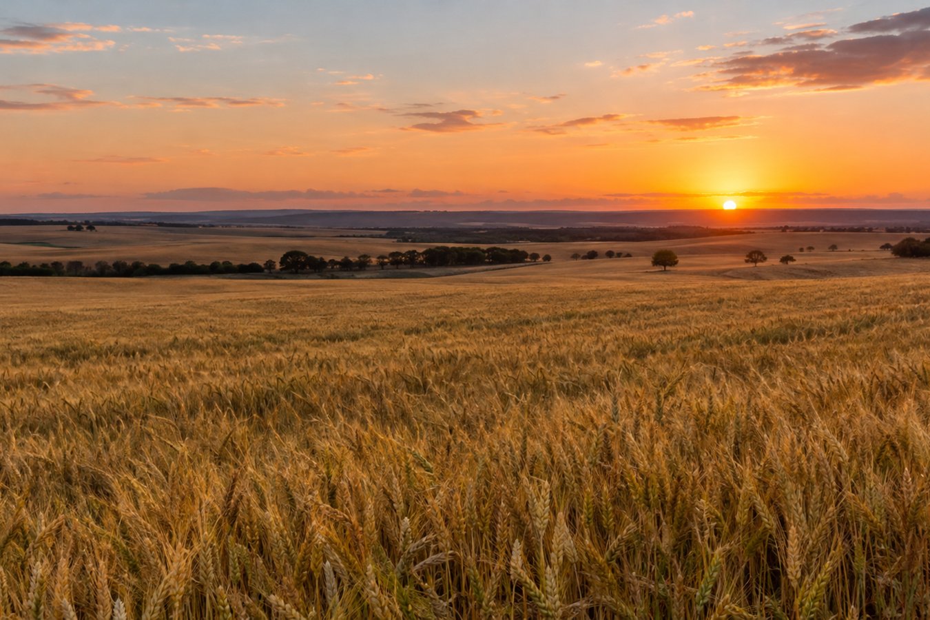 Wheat field at dusk