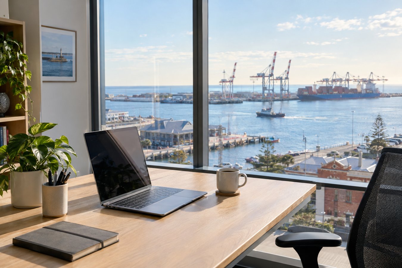 Office overlooking Fremantle Harbour