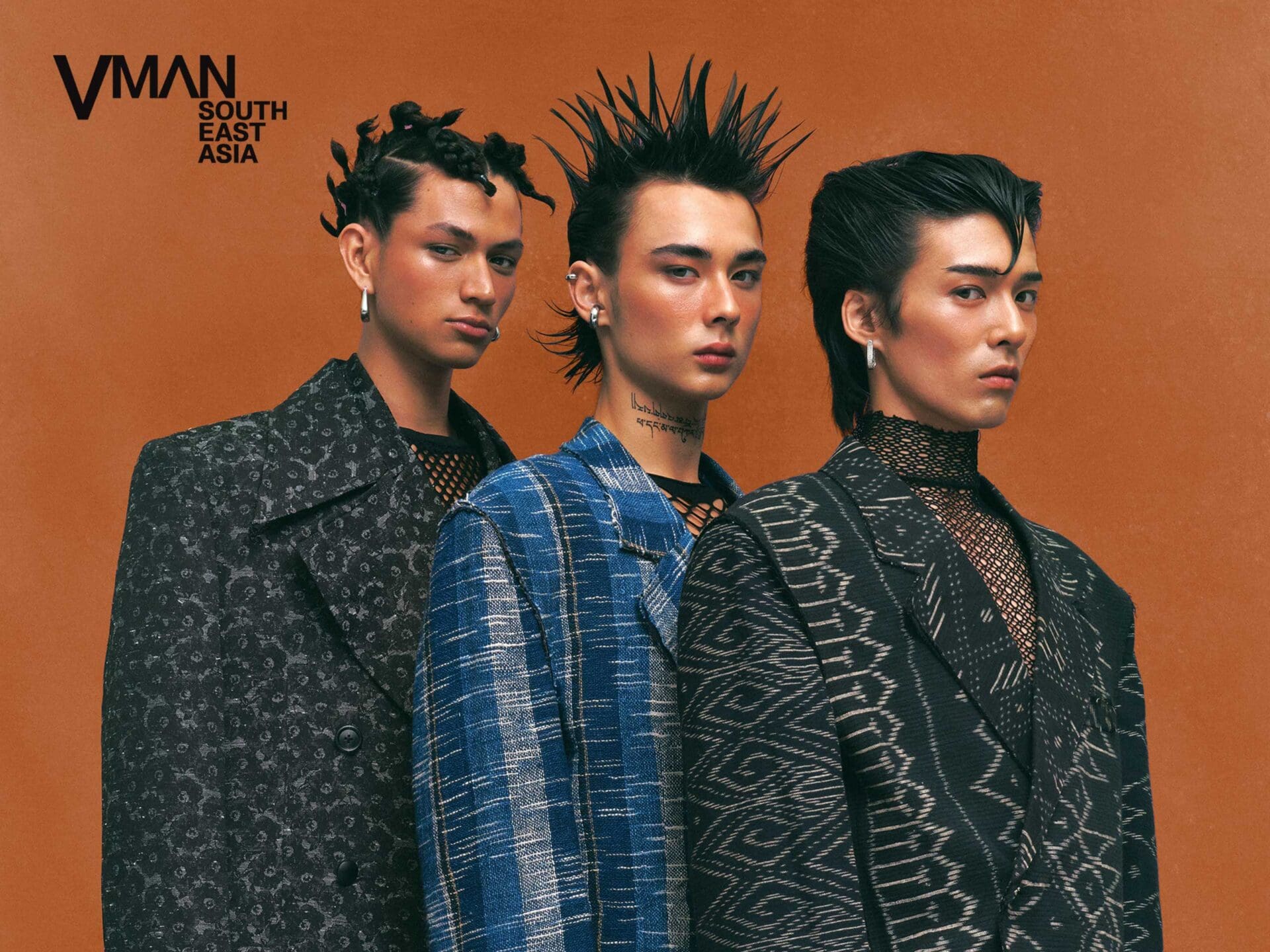 Diego, Eugene, and Kensuke wear all clothing BANDID LASAVONG