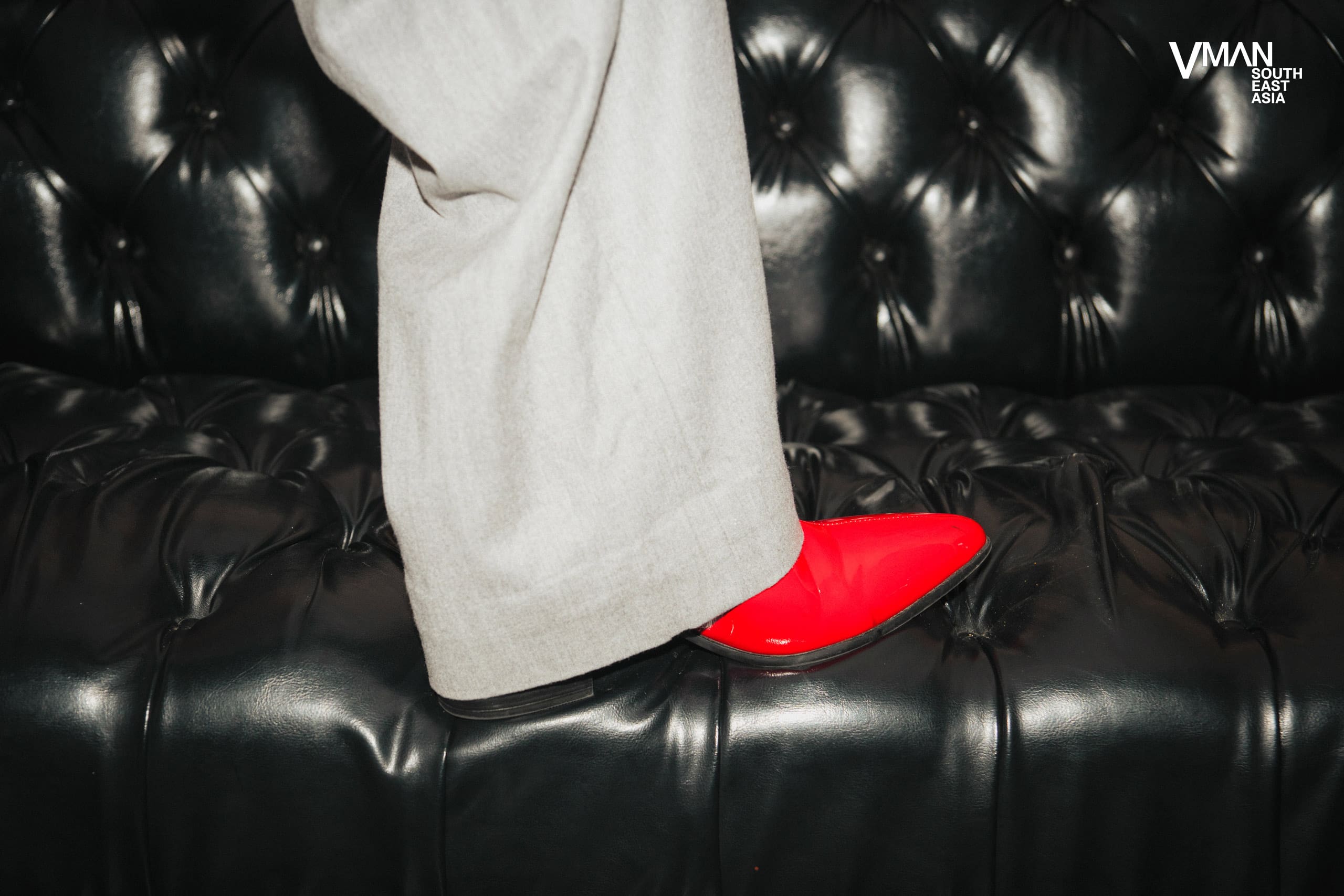 Red patent leather heels