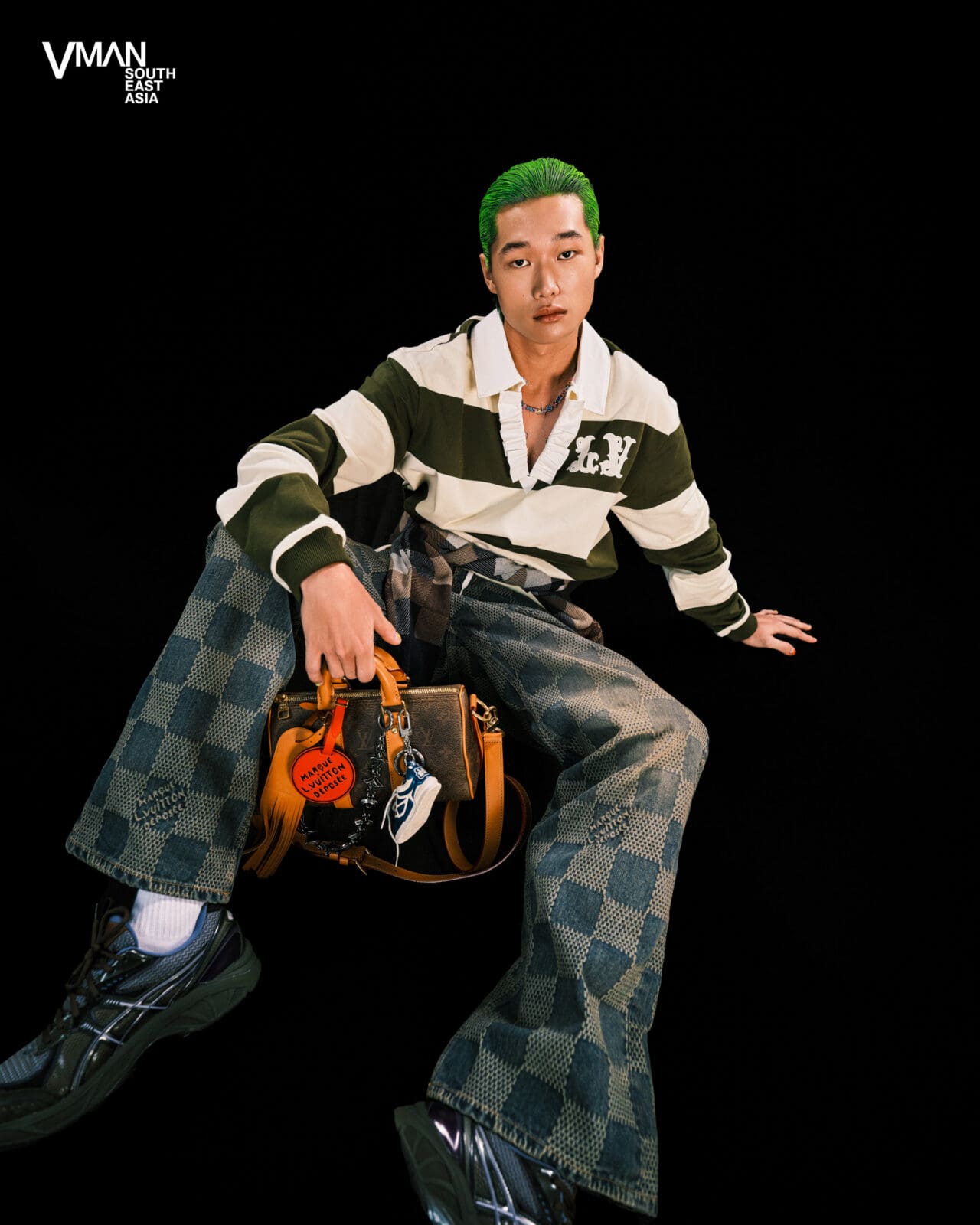 cole chung wearing louis vuitton and asics