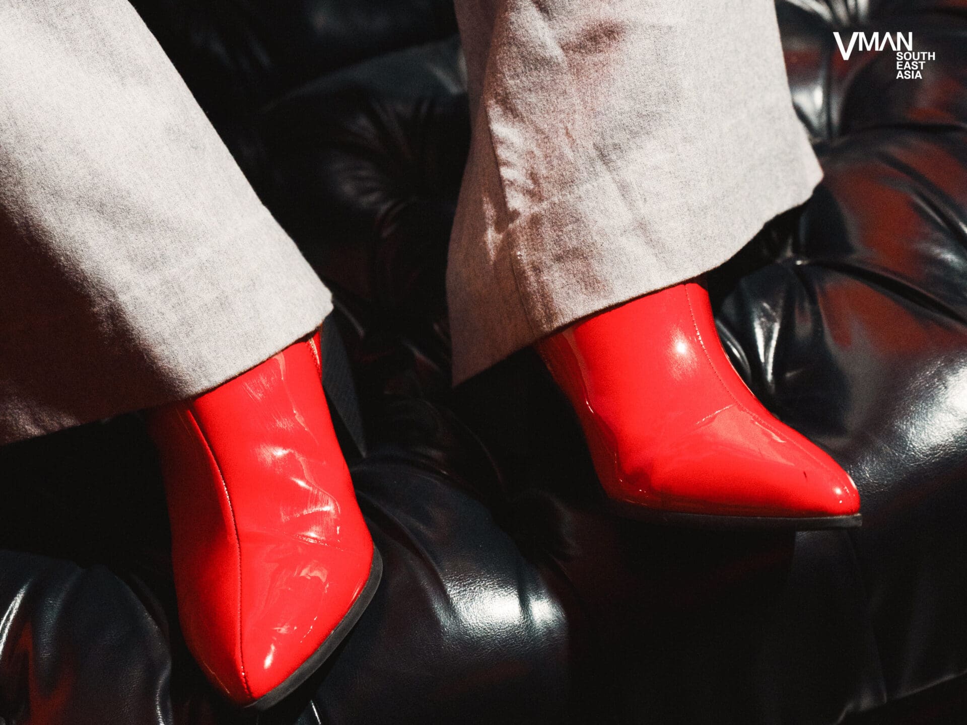 Red patent leather heels