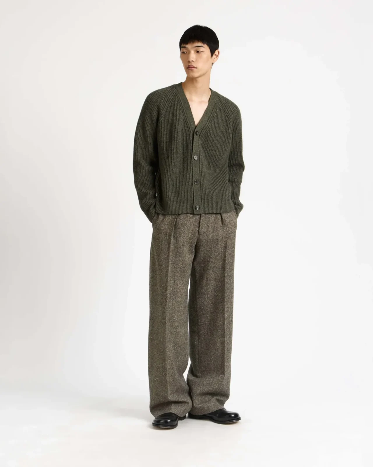 JW ANDERSON V-neck cardigan in hunter green