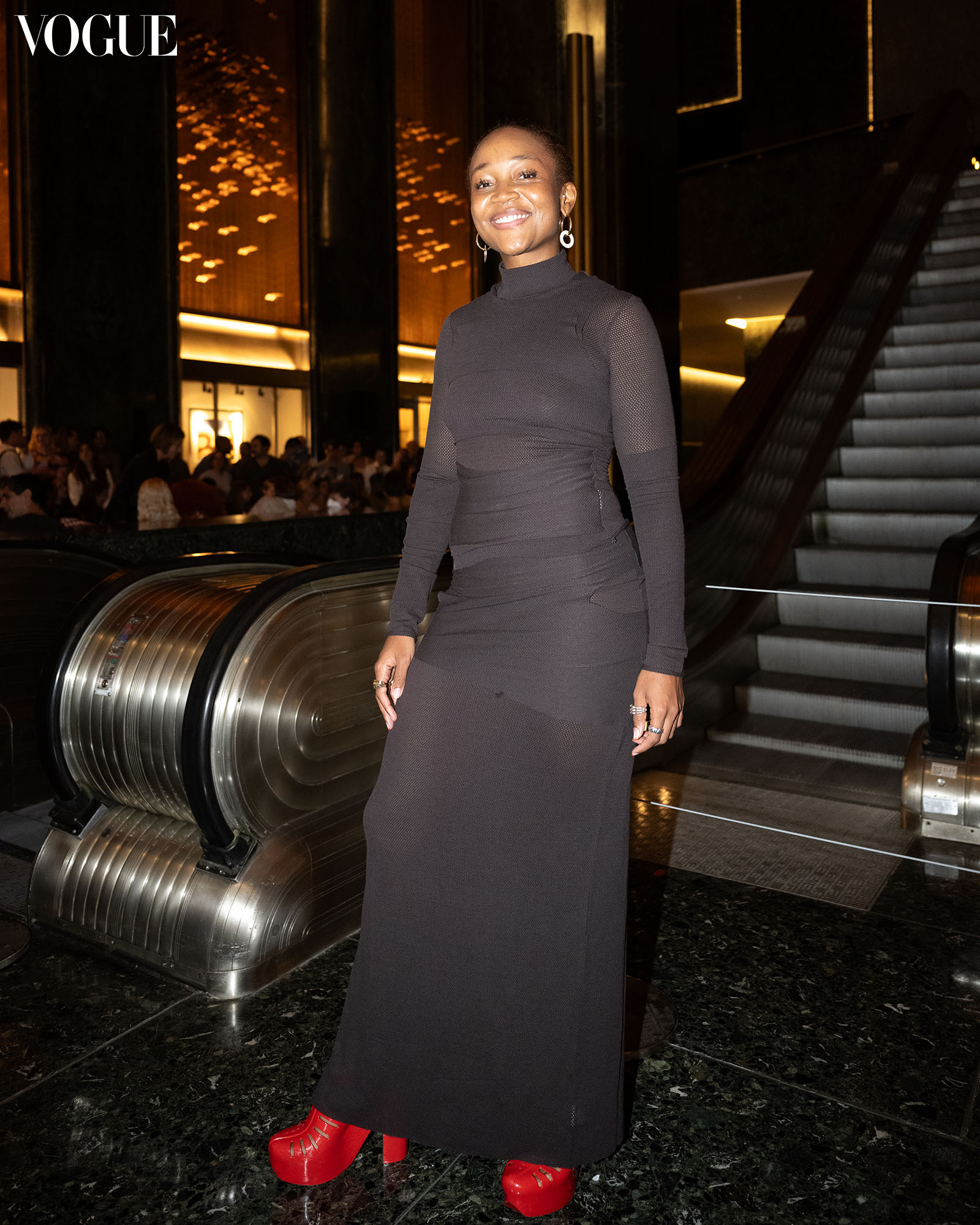 Kimberly Drew at Eckhaus Latta Spring 2024 at New York Fashion Week.