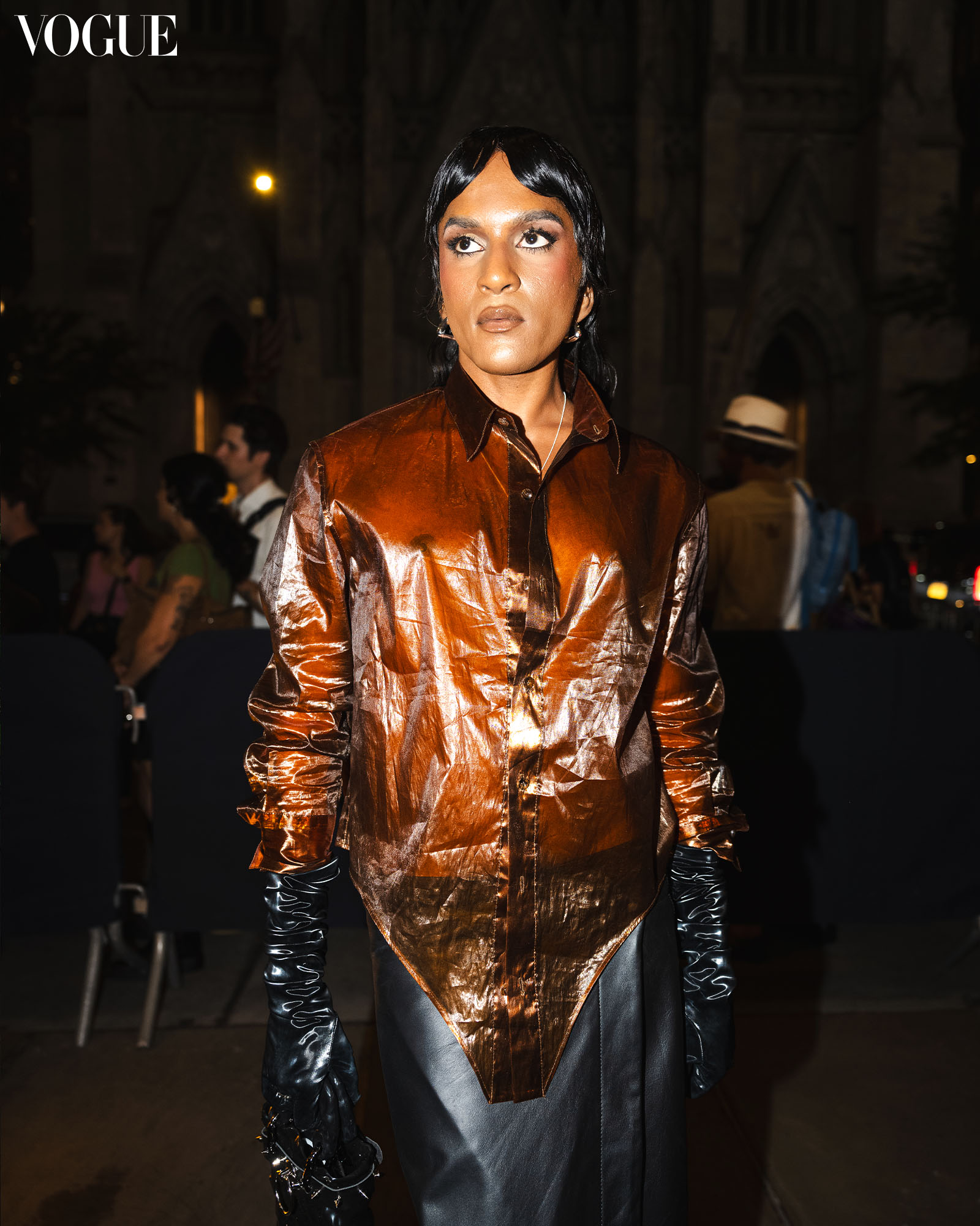 Richie Shazam at Eckhaus Latta Spring 2024 at New York Fashion Week.
