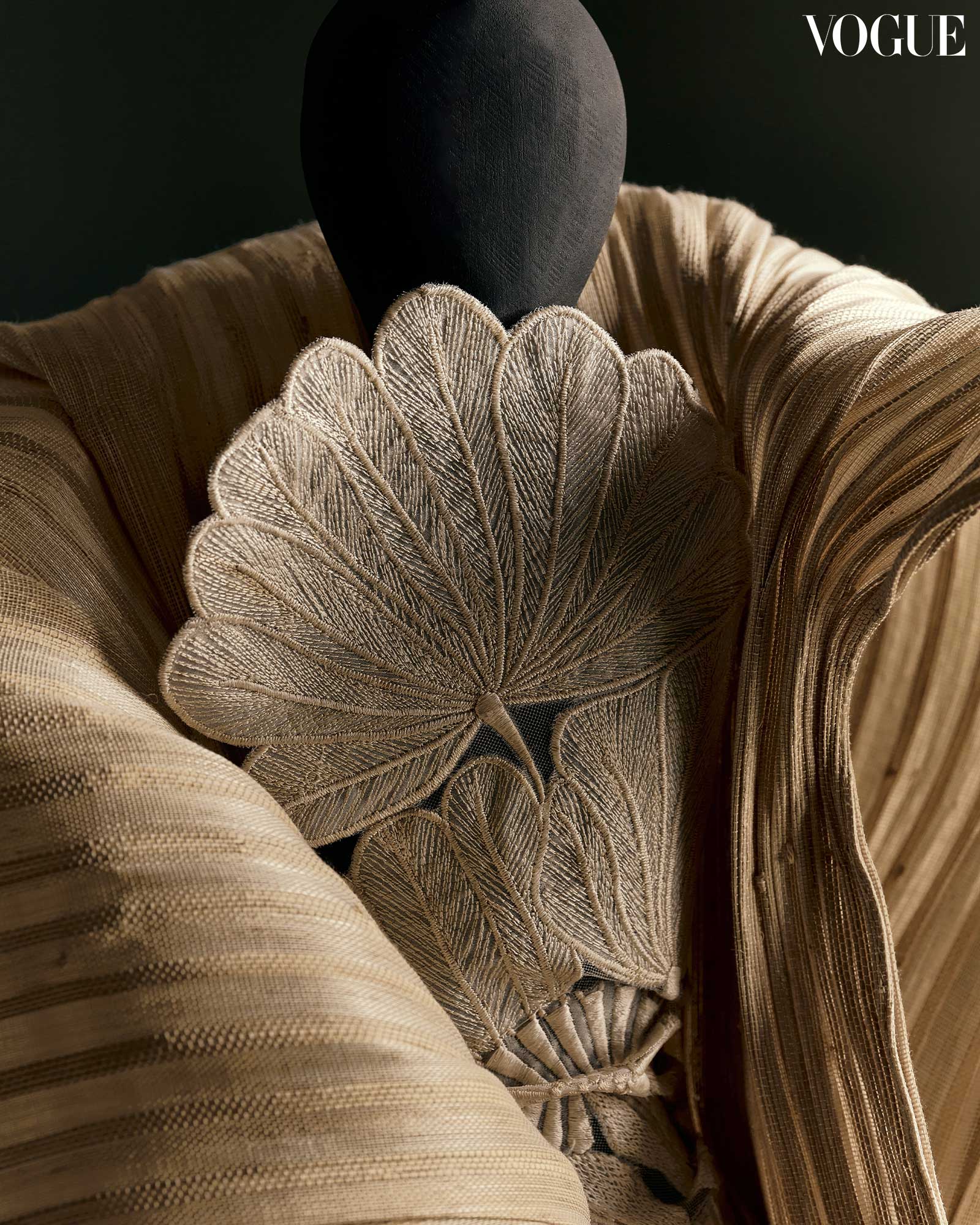 Floral detail in Rajo Laurel Dress Alon Vogue Philippines Abaca and Silk