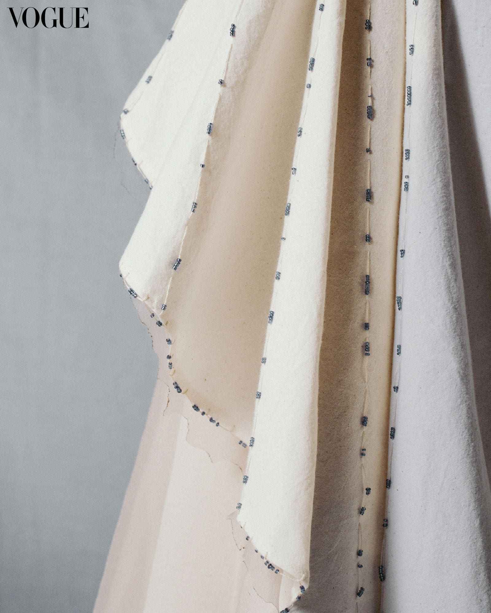 Seph Bagasao Fragments of Time White Gown Dress with Sequins