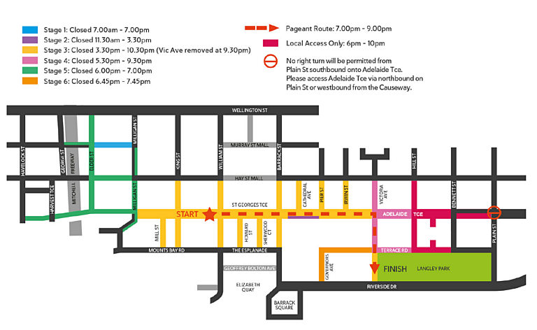 Christmas Pageant 2025 Road Closure Map