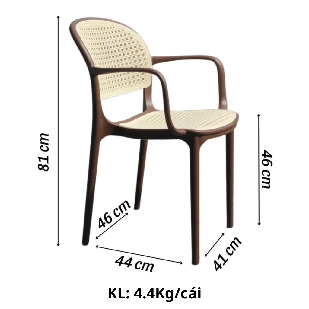TM09 size.webp Kích thước ghế nhựa đúc giả mây có tay vịn TM08